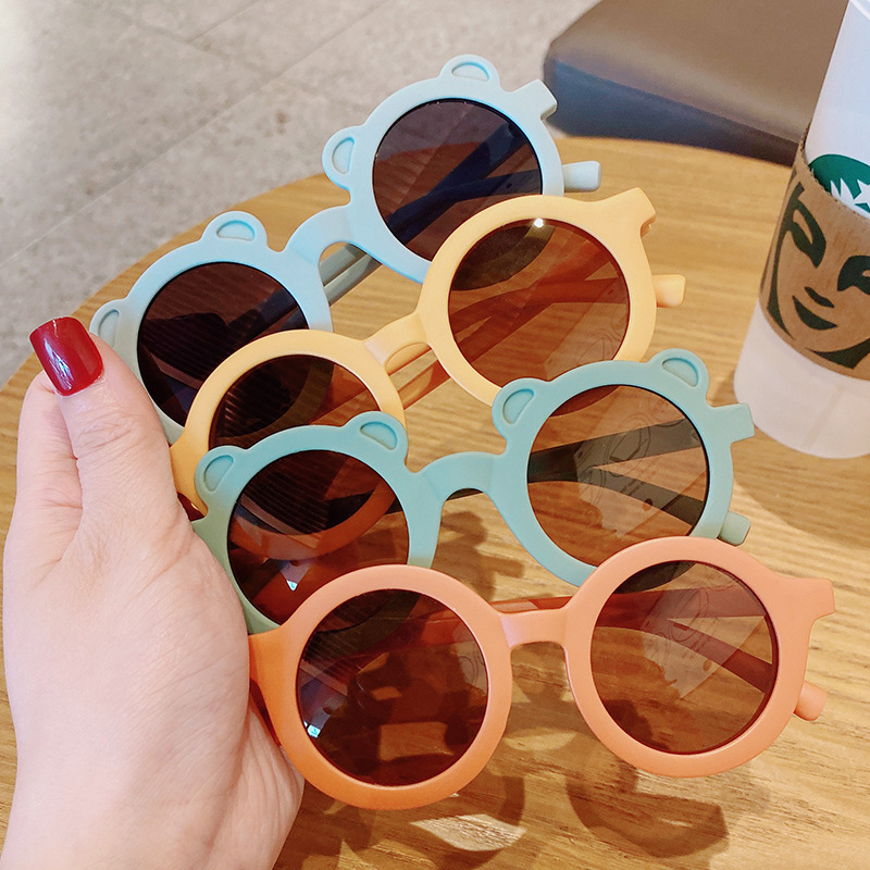 New Cute round Frame Sunglasses Summer Children's Fashion Korean Style Sun Protection Sunglasses Baby Fashion Cartoon Sunglasses