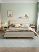 1.5米现代简约大床1.8欧式双人床主卧实木脚板式床106302