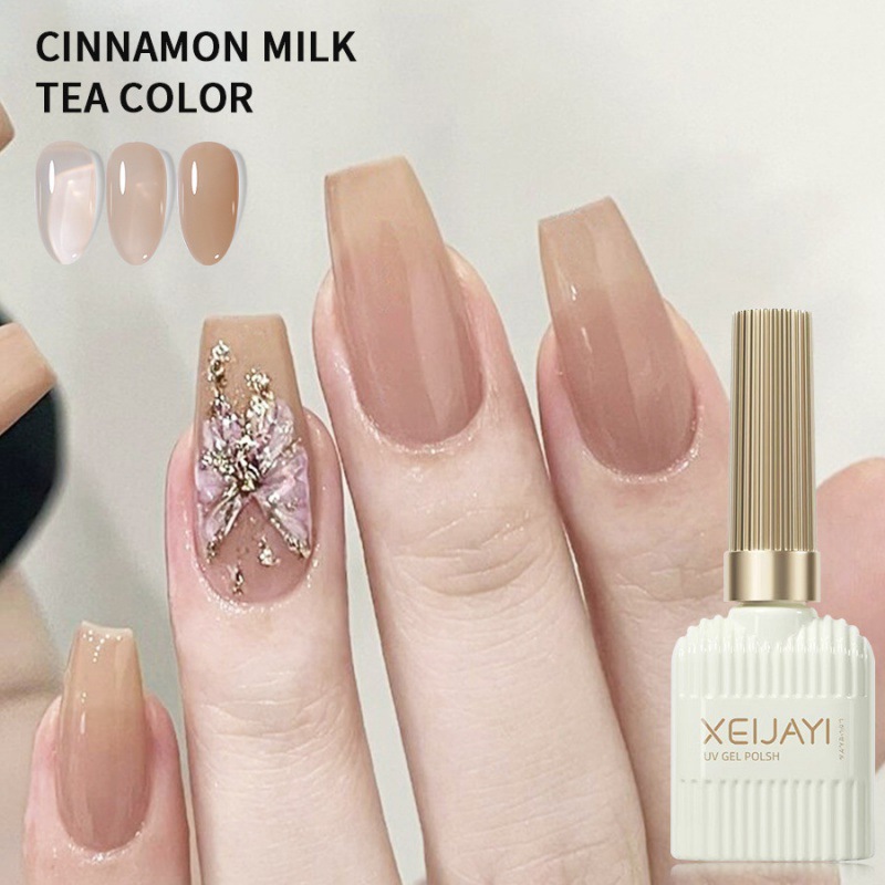 美甲甲油胶冰透冰茶裸色胶拉丝彩绘胶基础百搭光疗指甲胶美甲店用