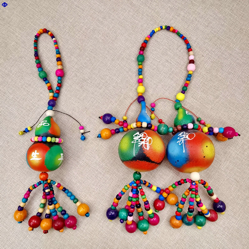 云南丽江民族风东巴彩绘葫芦墙面挂件复古影视道具特色旅游纪念品