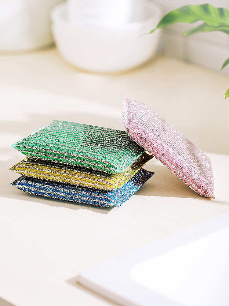 x70t彩条金柔百洁布家用厨房海绵擦洗碗布刷碗擦洗锅布不-阿里巴巴