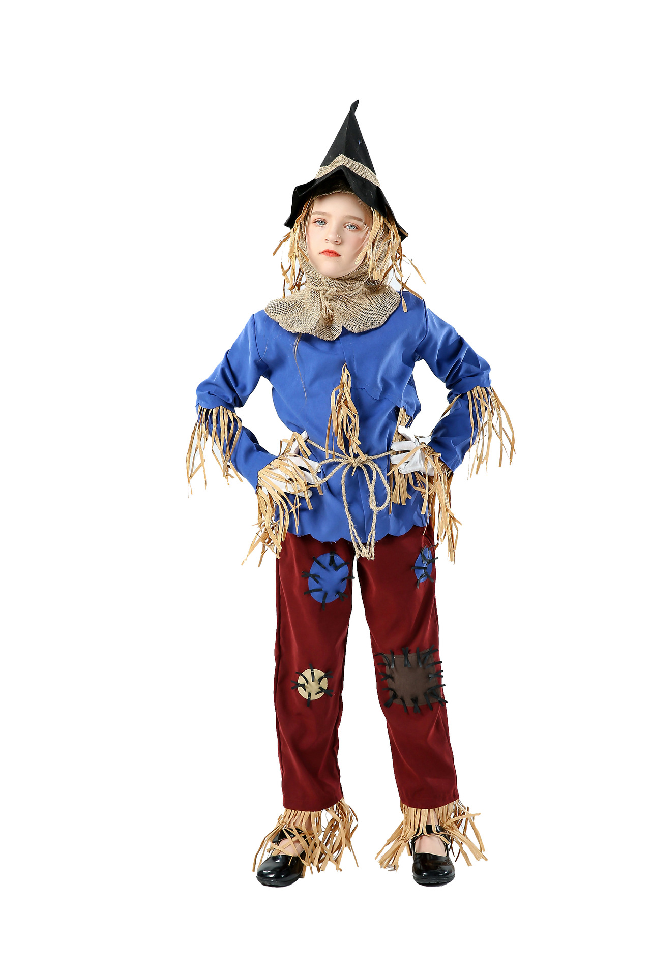 万圣节cosplay绿野仙踪儿童稻草人男女同款角色扮演舞台演出服装