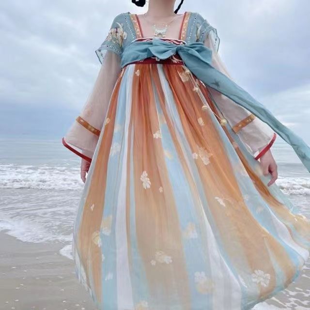 Yaoyao Princess Hanfu Yao Met the Glory of the King of Deer, Chinese Style Women's Daily Long-Sleeved Dress