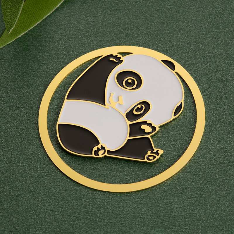 round Bookmark Spot Wholesale Cute Panda Facial Expression Bag Hollow Book Clip Sichuan Travel Commemorative Small Gift