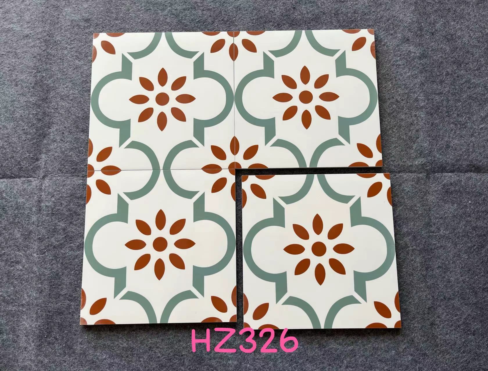 5成交165片400×400小花砖轻法式卫生间瓷砖小花砖 复古艺术浴室墙砖