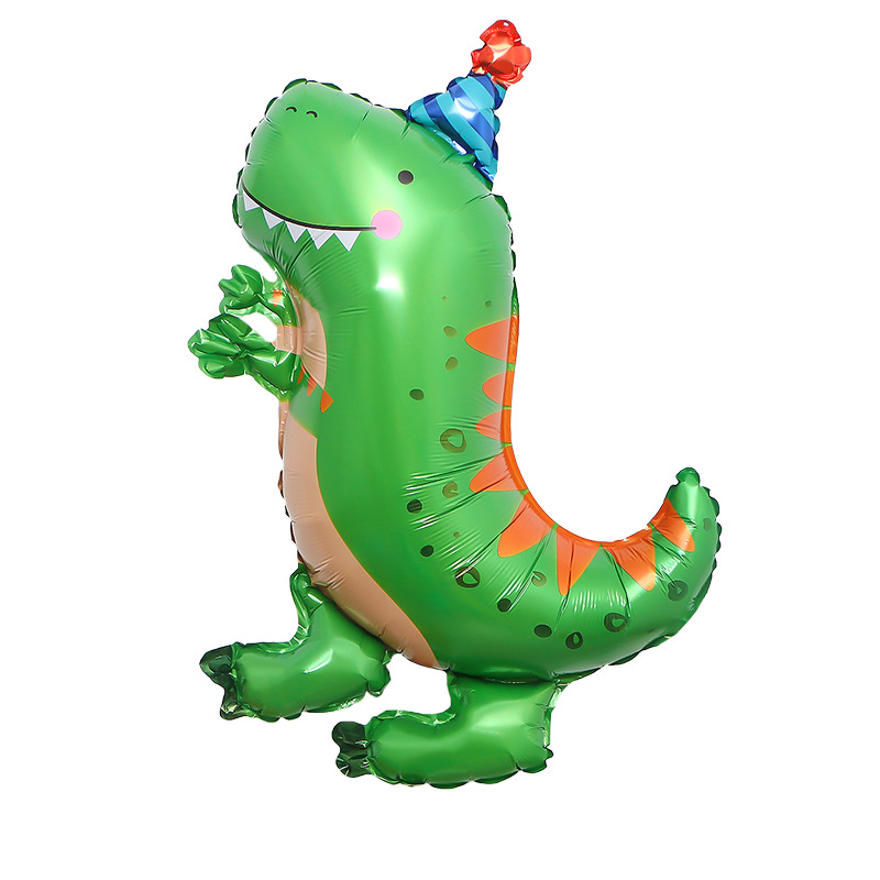 q版卡通可爱恐龙铝膜气球生日派对装饰霸王龙喷火龙书包龙气球