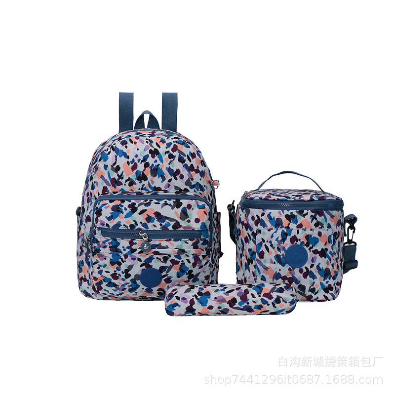 Backpack One Piece Dropshipping Pattern Cloth Backpack Three-Piece Casual Shoulder Bag Women's Bag Large Capacity Schoolbag Fashion