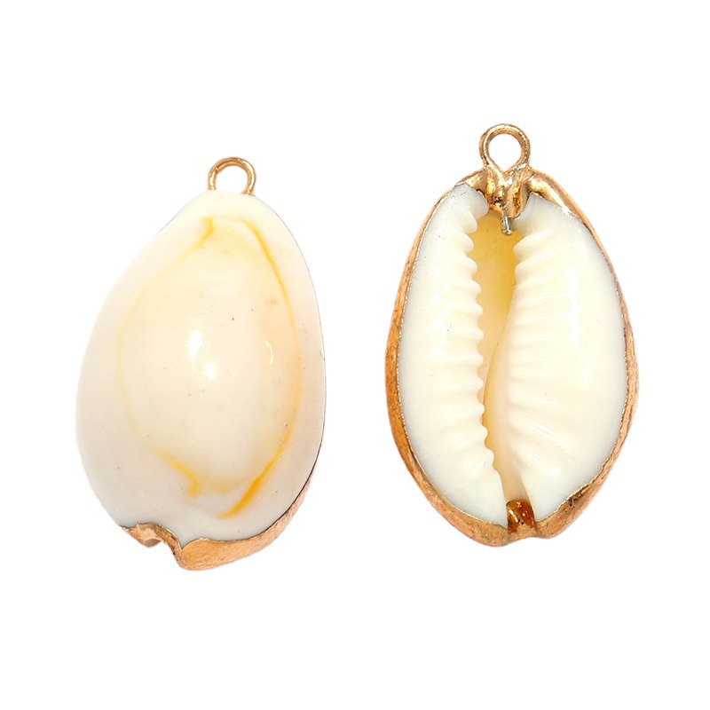 European and American Style Electroplated Shell Small Conch DIY Ornament Pendant Gold-Plated Edge Conch Golden Edge Shell