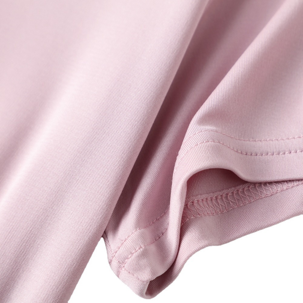 博航新款桑蚕丝短袖莫代尔色系丝滑冰感真丝上衣修身v领t恤女批发