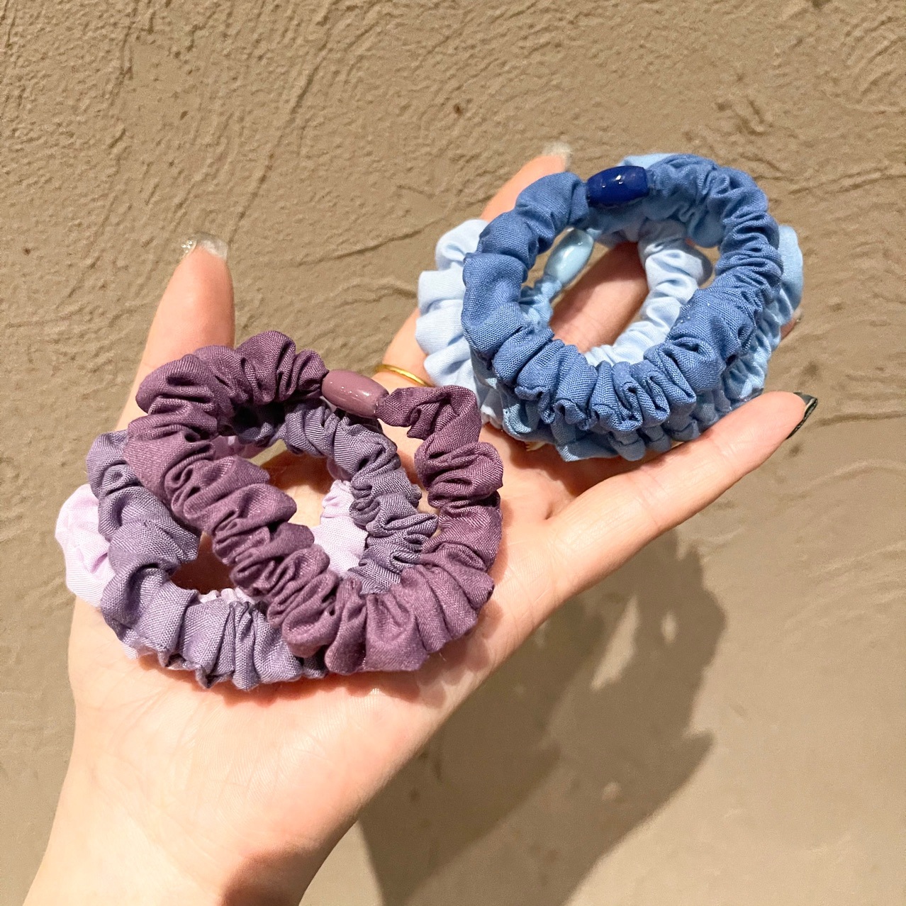 韩版褶皱渐变色小肠圈套装基础打底发圈杜淳老婆王灿同款马尾头绳