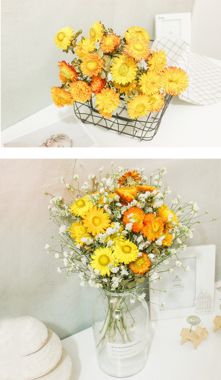 云南天然小雏菊干花真花装饰摆件家居客厅摆设风干轻奢花束