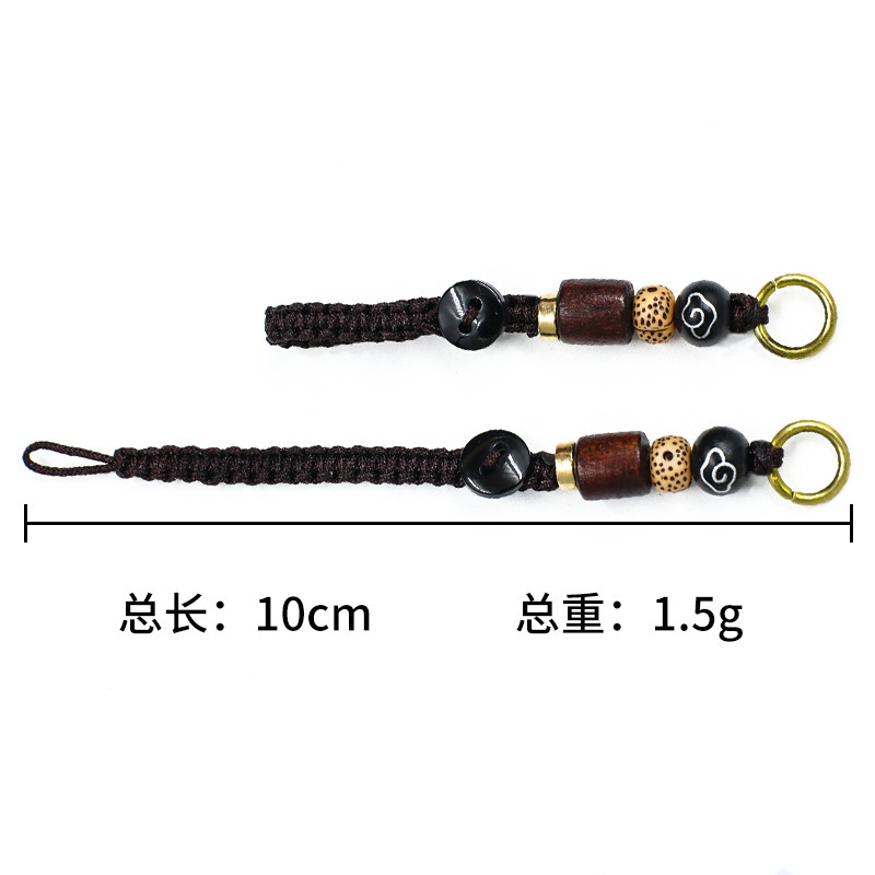 handmade knot woven keychain semi-finished hand-knitted rope loose buckle diamond knot double flat knot accessories