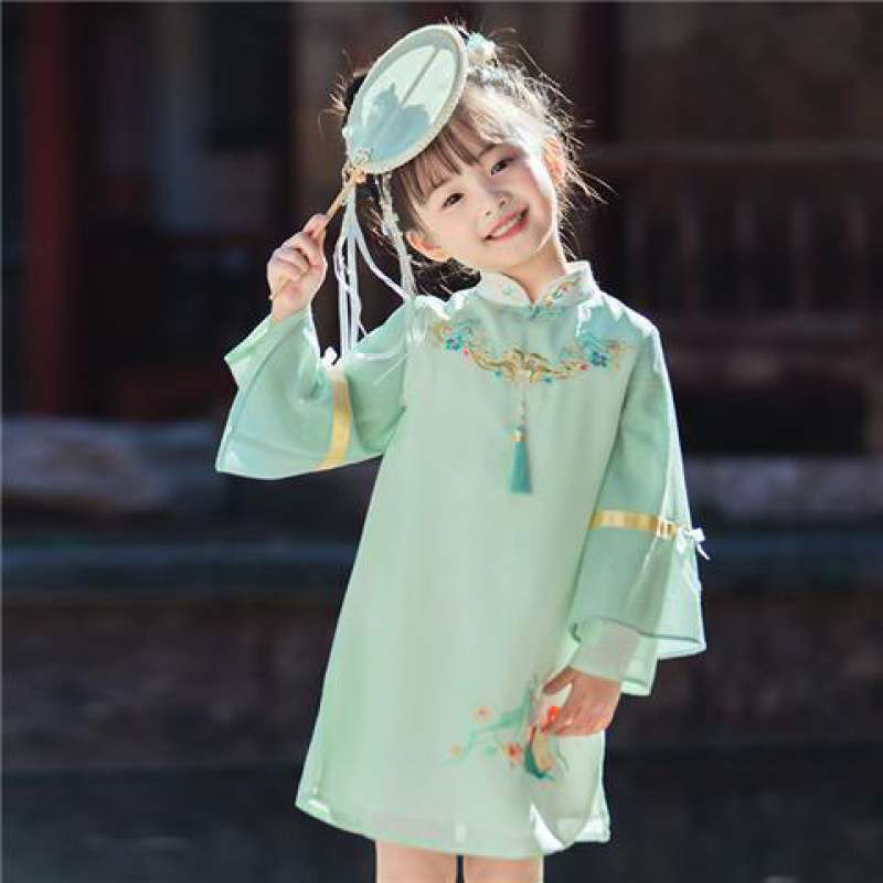 儿童旗袍女童中国风连衣裙小女孩唐装女童装裙夏改良汉服夏季薄款