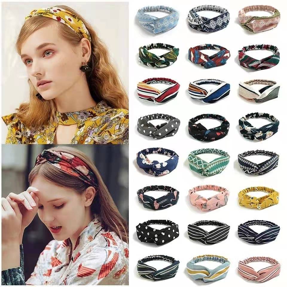 Bohemian Korean Style Dongdaemun Elastic Cross Hair Band Korean Style Chiffon Headband Ladies Headdress Hair Accessories Fashion