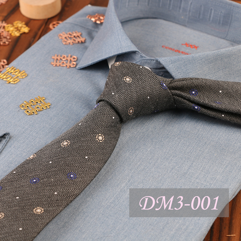 Men's Professional Business Polyester Cotton Interwoven 7cm Formal Casual Polka Dot Hand Tie Wedding Fashion Factory Direct Supply