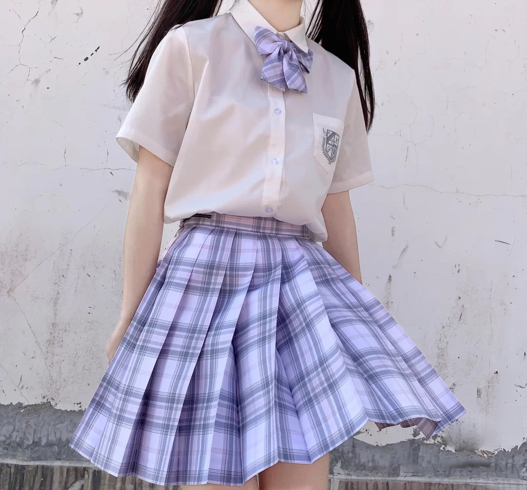 日系学院高腰格子星纱格裙春秋夏jk制服裙半身裙百褶百折学生校服