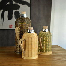 竹编热水瓶家用手工竹青中式复古茶室餐厅大容量内胆保温暖壶