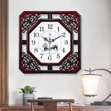 新中式家用客厅挂钟静音卧室钟表古典仿古时钟石英钟表