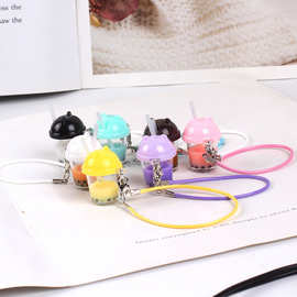 娃娃屋dollhouse迷你模型仿真珍珠奶茶杯钥匙扣挂脖配饰公仔微缩