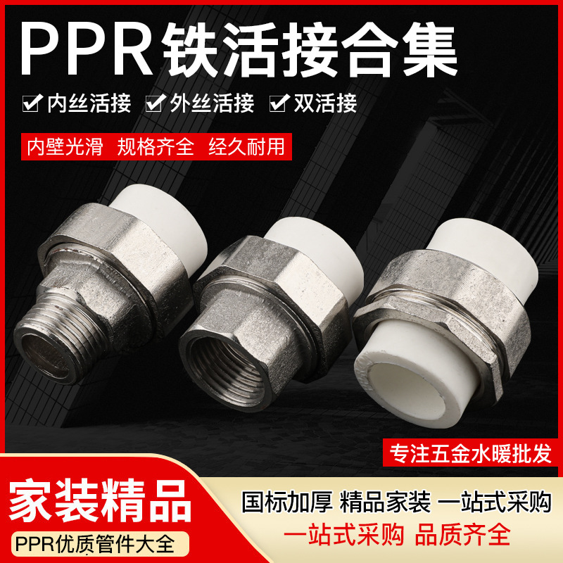 Home Decoration Boutique PPR Pipe Fitting Joints Internal and External Thread Loose Joint Internal and External Work Double-Headed Loose Joint PPR Iron Loose Joint Full Specification