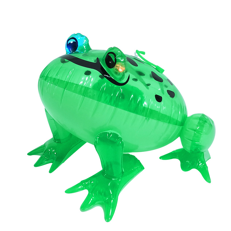 Luminous Inflatable Frog Pvc Inflatable Cartoon Animal Frog Children's Toy with Light Flash Drawstring Frog Wholesale