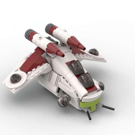 跨境热卖兼容乐高积木moc-47874银河共和国迷你武装炮艇飞船玩具