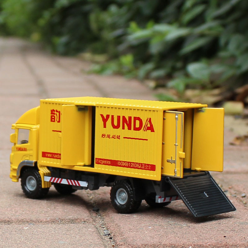 合金汽车模型 集装箱车货车惯性玩具 卡车货柜运输车快递车邮政车