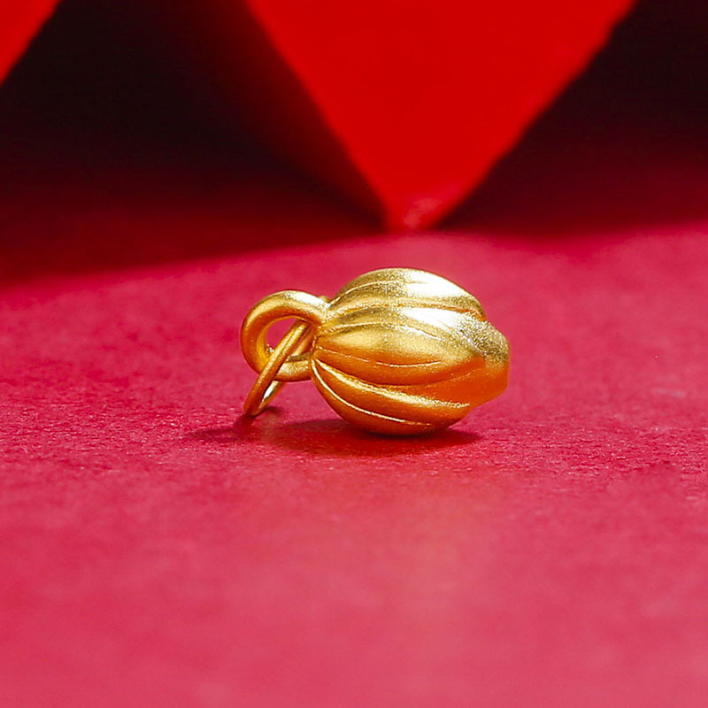 999足金黄金莲蓬莲花手链女 3d硬金转运珠配件项链古法两世欢