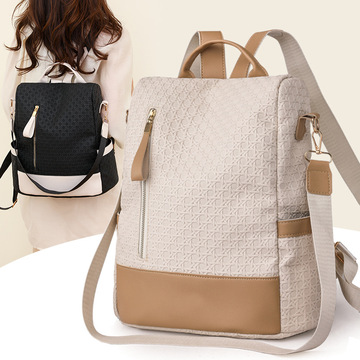 书包女大学生简约高级感小众高中初中生大容量双肩包新款电脑背包