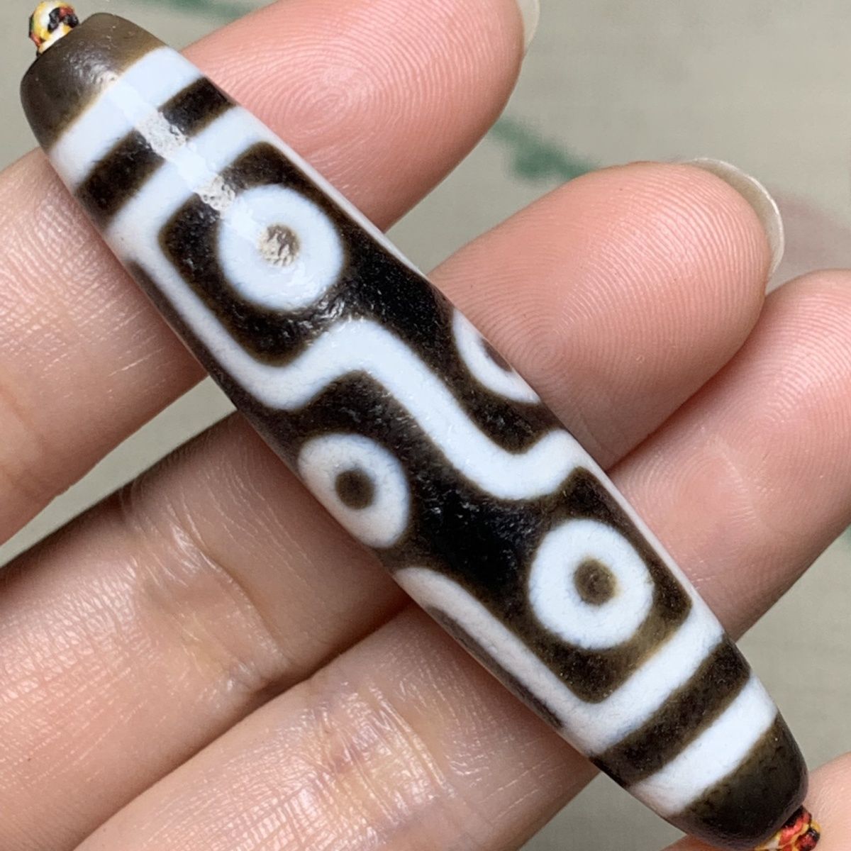 一物一图 天然玛瑙风化马蹄纹包浆真品至尊九眼天珠吊坠项链男女