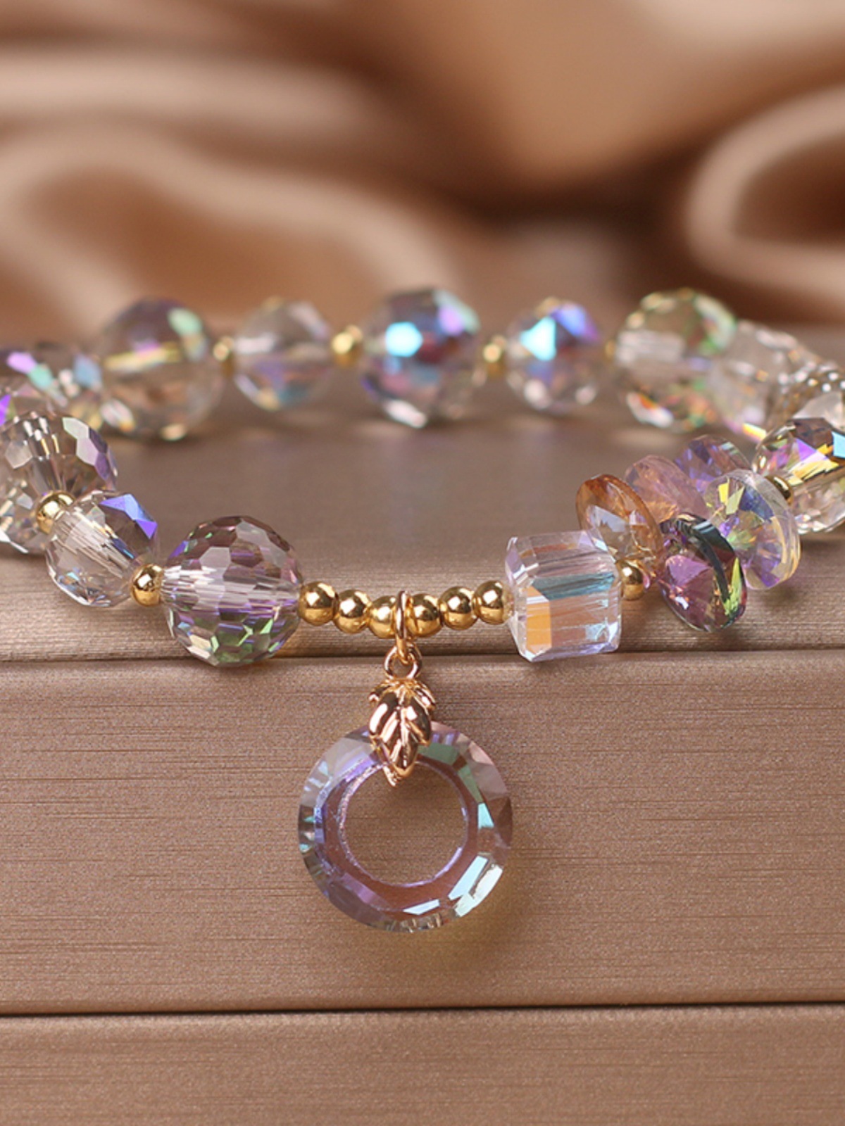 韩版时尚幻彩奥地利水晶手链女轻奢施华洛串珠手串送女友礼物饰品