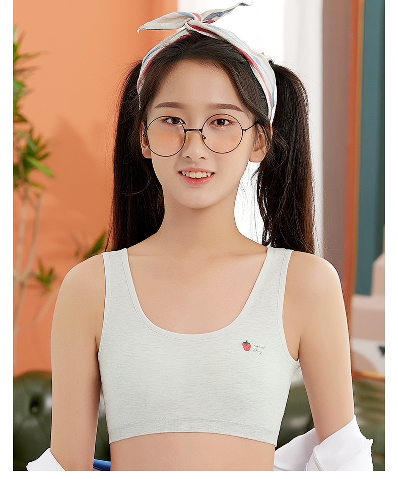 发育期小背心学生少女内衣初高中生女孩女童防凸点棉质无痕文胸薄