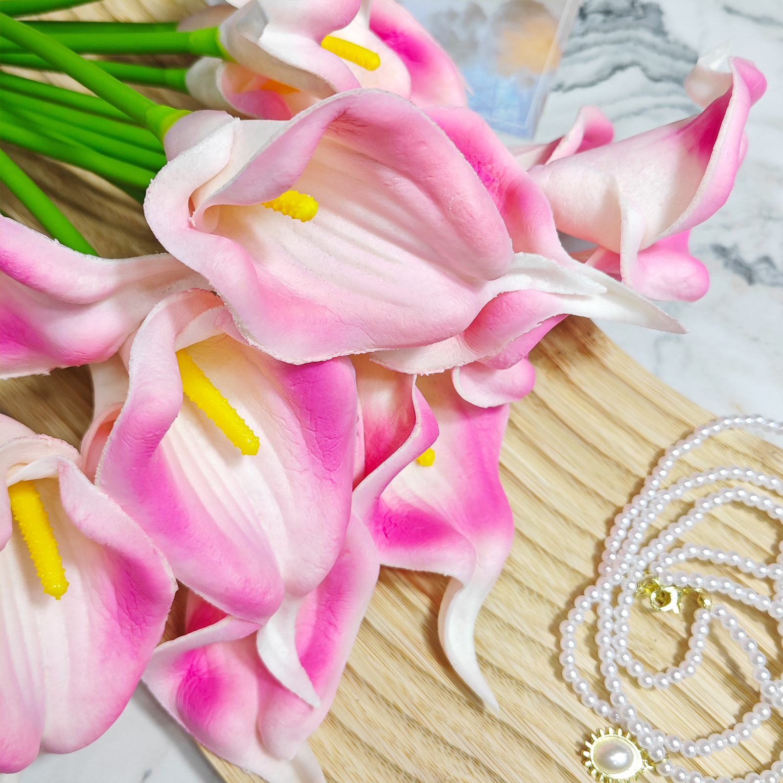 服务支付方式高级马蹄莲 粉色美丽仿真花可以支持不同的文本大小,颜色