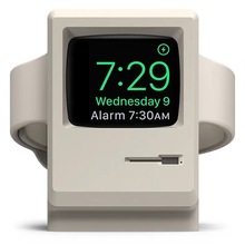 适用苹果手表支架AppleWatch4/5/6/se/复古电脑硅胶无线充电底座