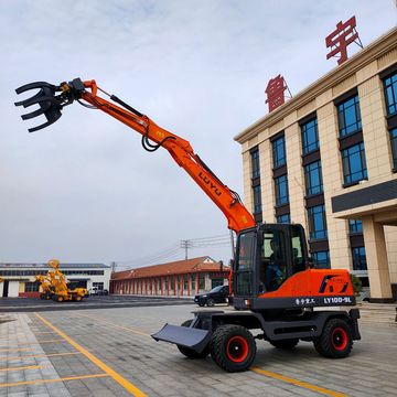 鲁宇中型1009抓木机360度旋转抓夹木材厂多用