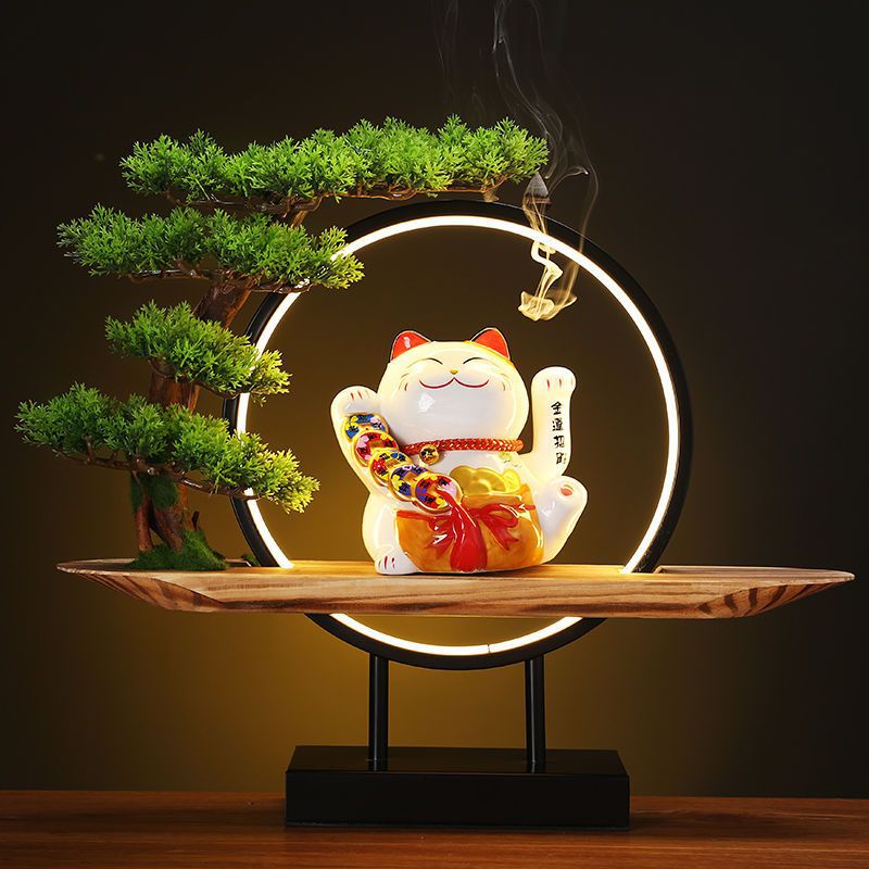 摇手招财猫发财猫大小摆件自动招手店铺开业家居客厅礼品物存钱罐