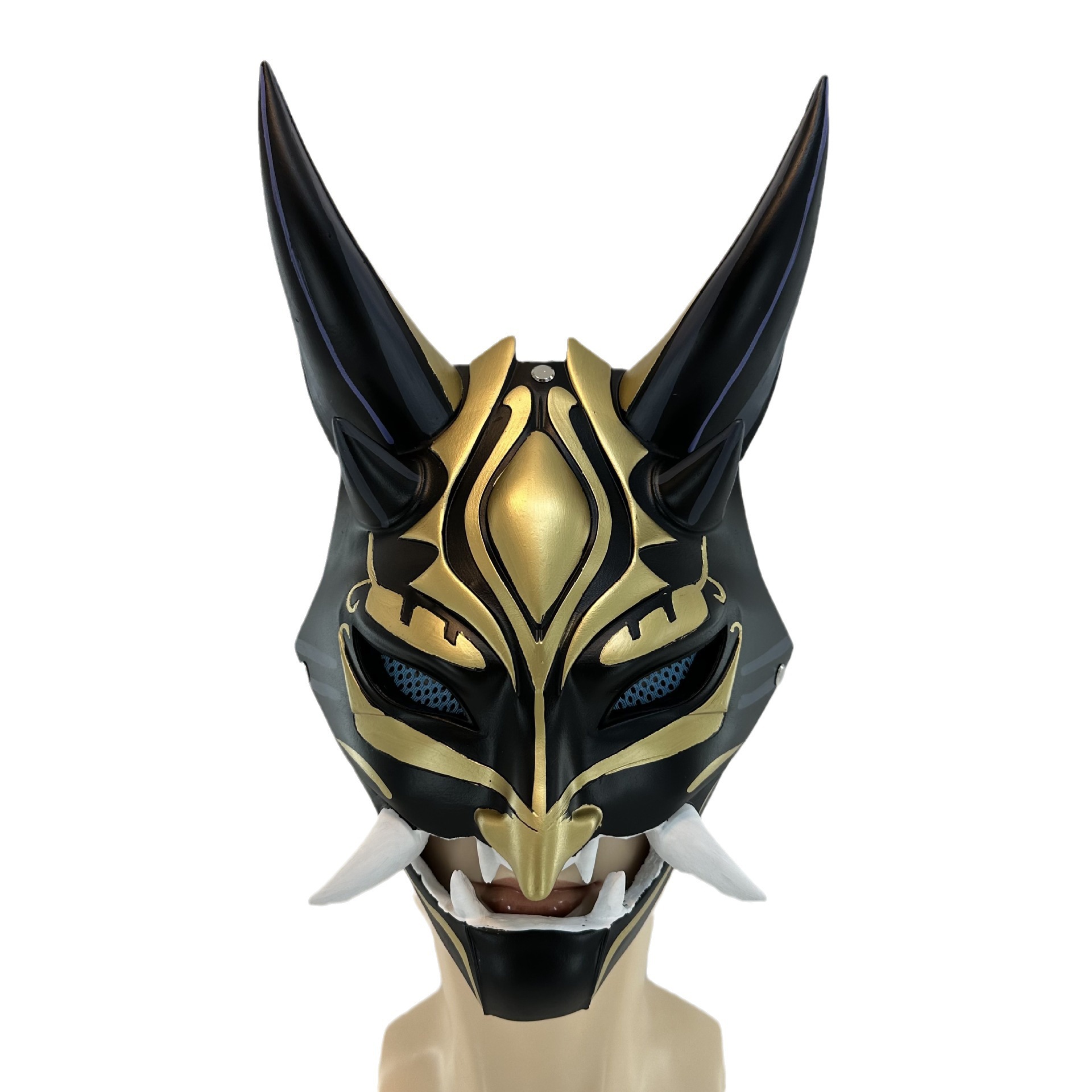 原神魈面具护法夜叉大将 魈乳胶面罩万圣节角色扮演cosplay道具