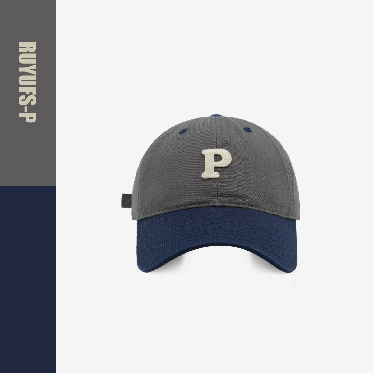 帽子女高品质原创街头时尚拼接撞色p字母棒球帽男韩版潮牌鸭舌帽