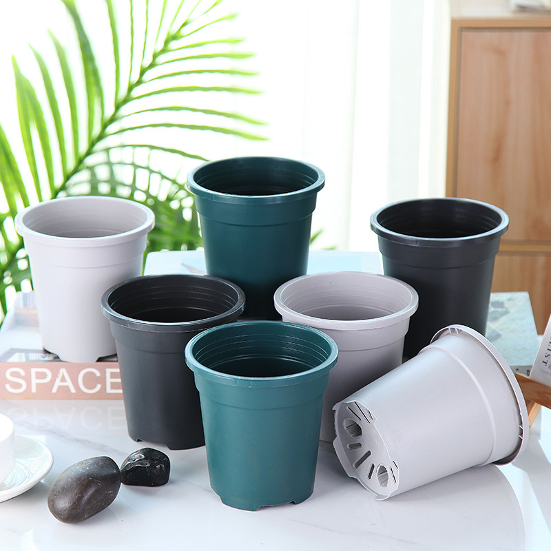 wholesale 12cm nursery planting pot chinese rose green plant succulent cutting plastic flower pot hard green mountain gallon pot