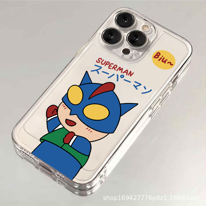 动感超人苹果15手机壳iphone11卡通学生/12/13全包软14promax透明