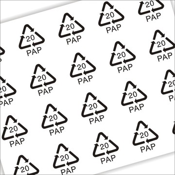 纸张回收标识贴透明pap20纸板环保标贴paper循环标签700个q