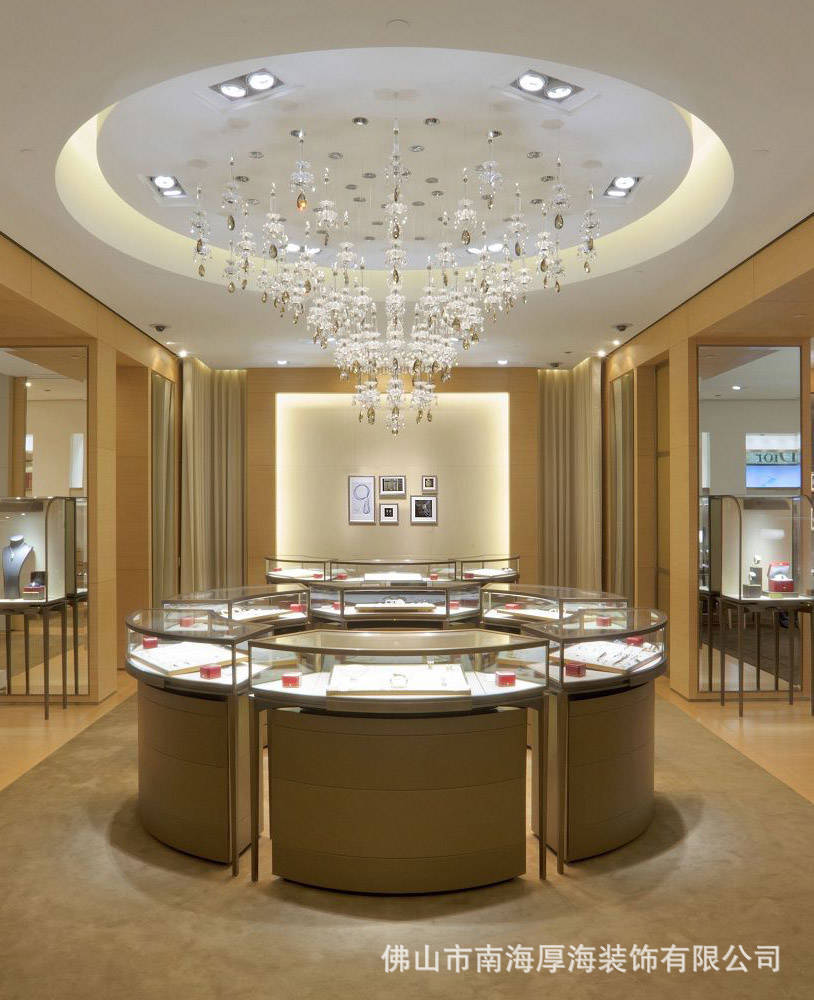 厚海厂家直销珠宝店柜台定制金银首饰展示柜不锈钢展示柜玻璃展柜