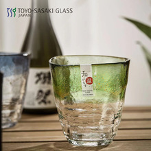 日本进口东洋佐佐木手工水晶玻璃杯  耐热茶水杯家用金箔杯礼盒装