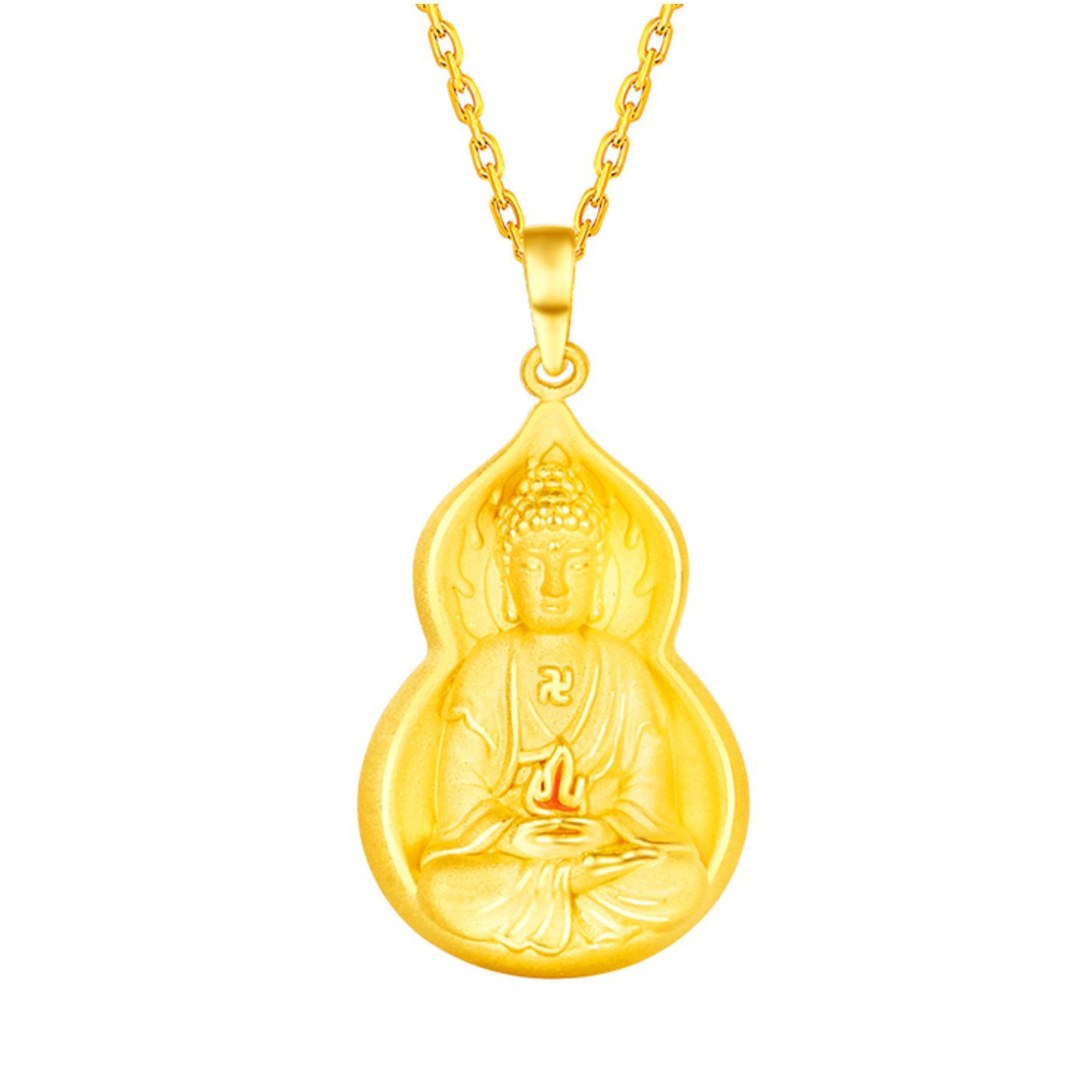3d硬金黄金佛吊坠足金999如来佛祖项链抖音直播同款24k金佛项链