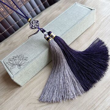 冰丝锦纶亮光双流苏 吉祥结汽车挂件流苏穗子 古装汉服挂饰吊穗