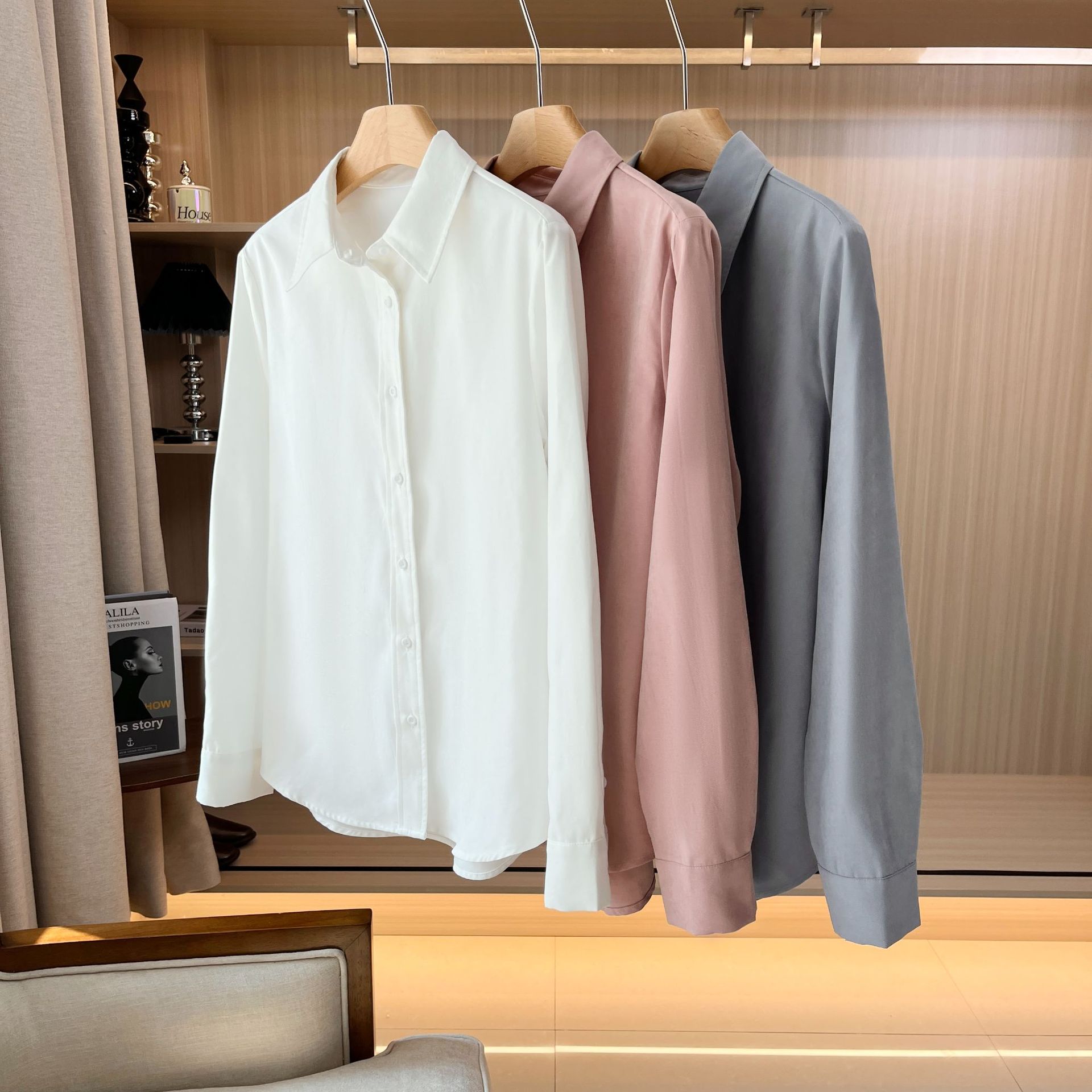 罗马假日衬衫|高级感时尚翻领衬衫女春秋新款御姐上衣-阿里巴巴