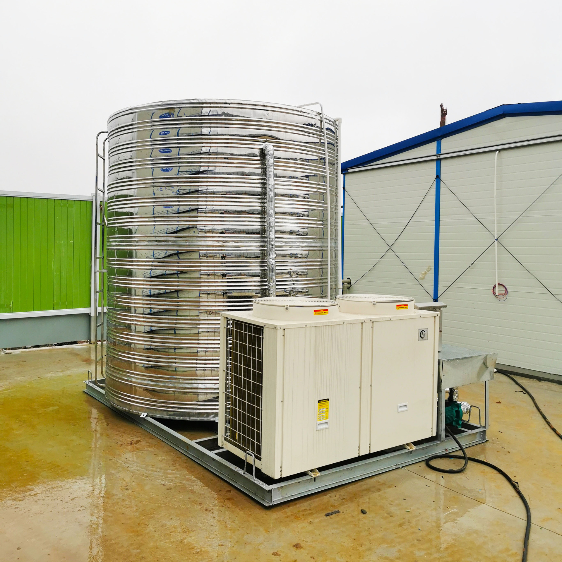 贵州建筑工地5p3吨空气源热泵热水器一体机厂家酒店10p空气能批发