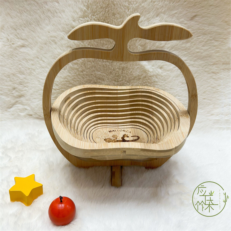 bamboo fruit basket foldable storage basket storage basket decorative apple basket creative fruit plate crafts wholesale