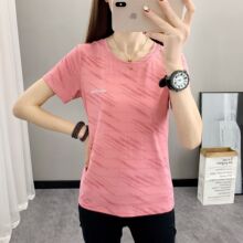 68K070夏季健身服透气短袖瑜伽服女上衣高弹力跑步速干衣运动t恤