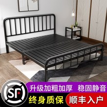 铁艺床双人床现代简约1.5米铁床单人加厚出租屋儿童铁架欧式床1.8